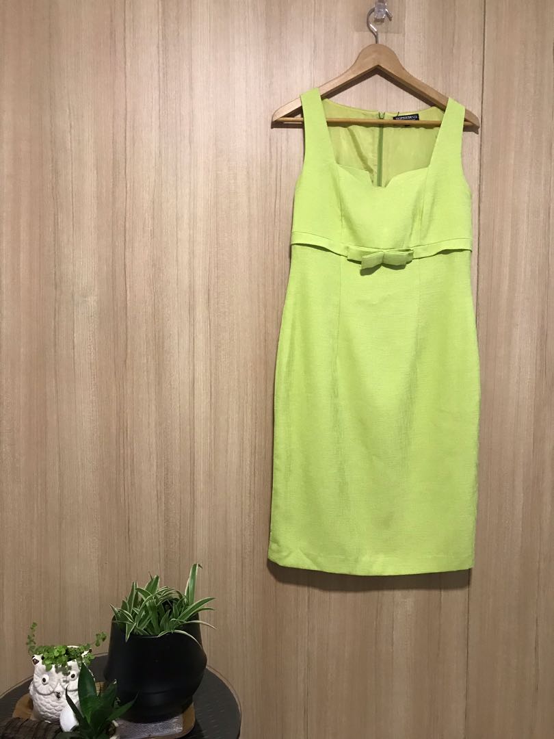 lemon green dress