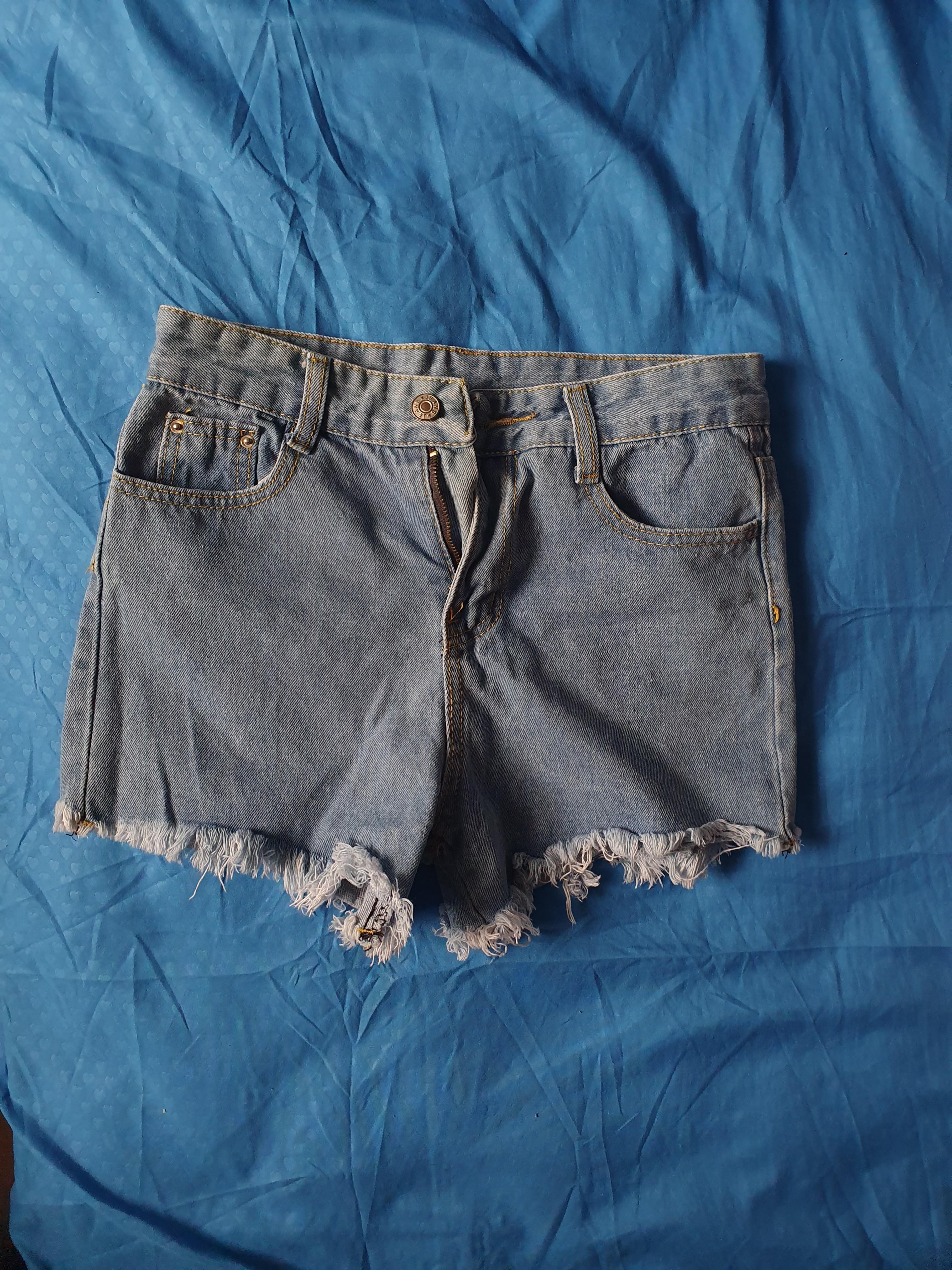 baby blue high waisted shorts