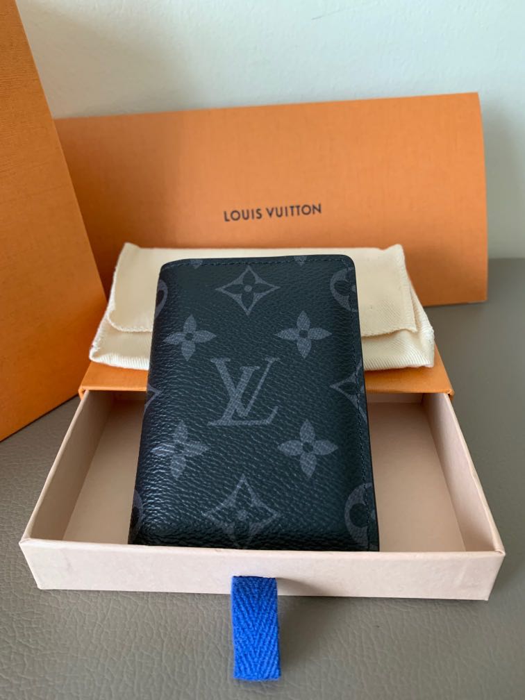Pre-owned Louis Vuitton Pocket Organizer Monogram Eclipse Lagoon