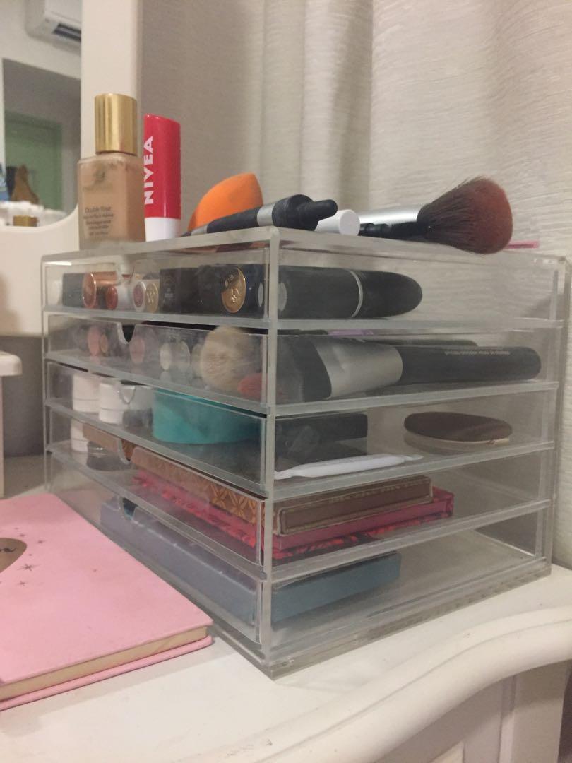 Makeup Organiser Muji Transparent Four Layers Drawers Furniture