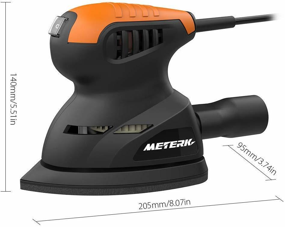 Meterk Random Orbit Sander Meterk 13500rpm Mouse Detail Sander Wall Putty Polishing Machines Sander With 16pcs Sandpapers Dust Collection Port For Tight Spaces Sanding In Home Decoration And Diy Working Electronics Others