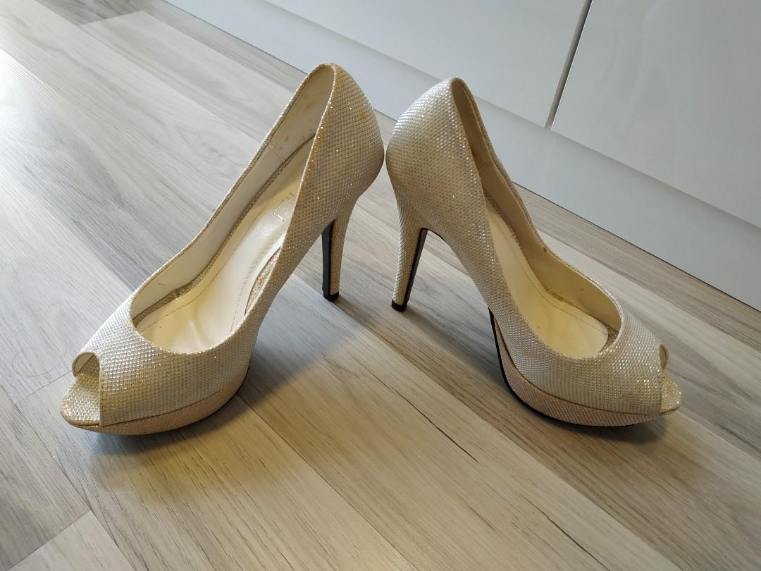 Nina Ricci white silver heels, Women's 