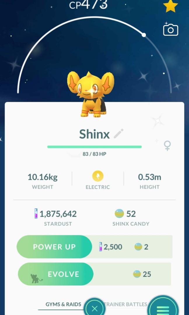 Pokemon Go Shiny Shinx Toys Games Video Gaming In Game Products On Carousell - shiny shinx roblox