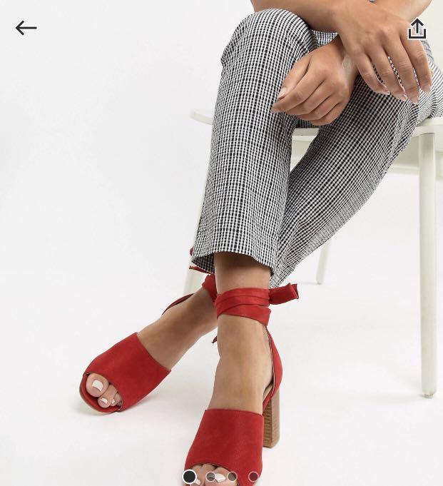 cheap red block heels