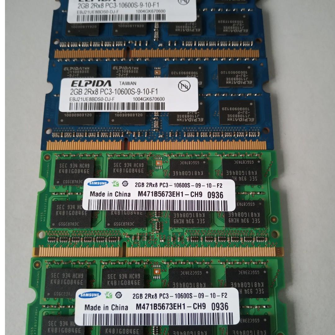Samsung Elpida Ddr3 8gb 4x2gb Laptop Sodimm Ram Electronics Computers Laptops On Carousell