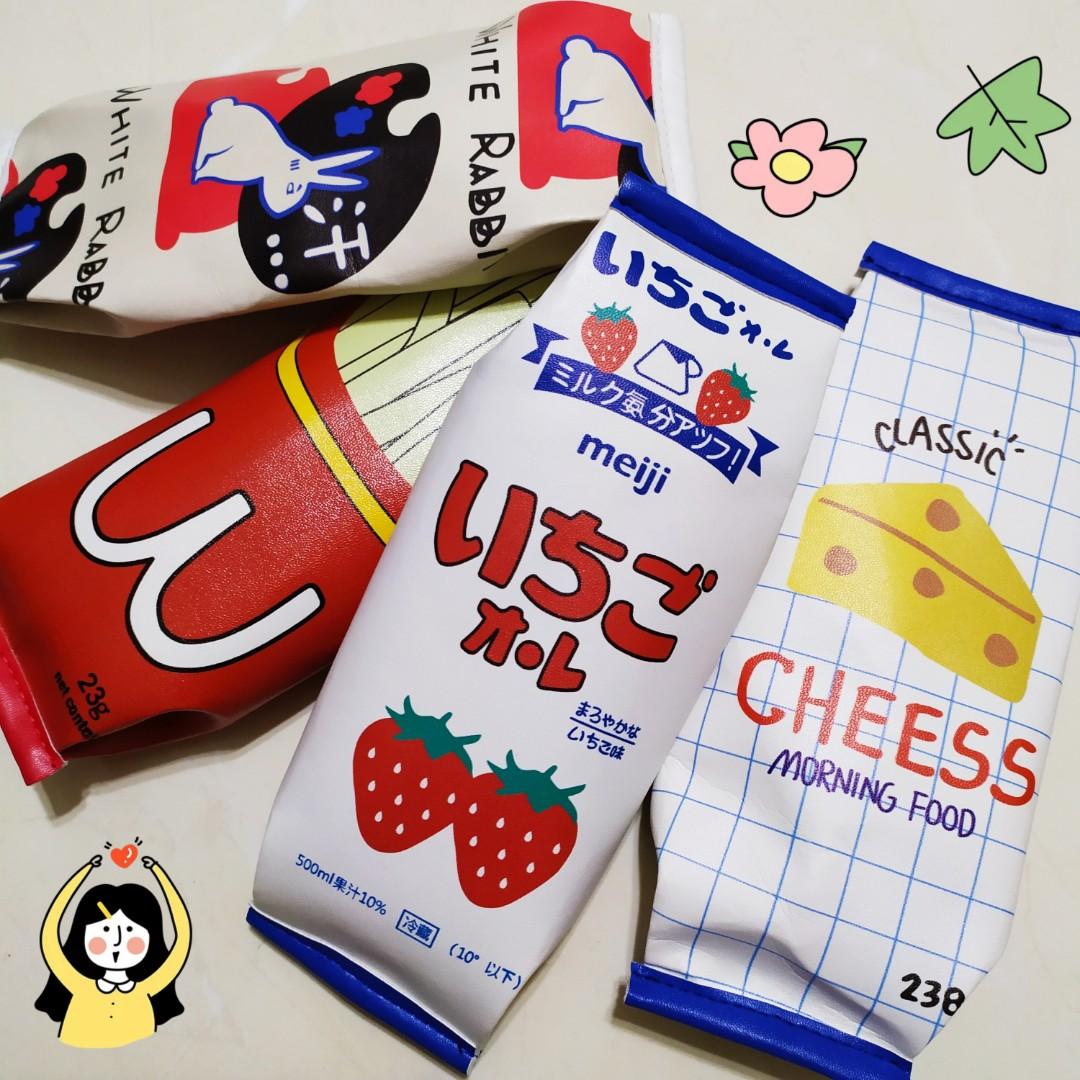 Tempat Pensil Kotak Kosmetik Pouch Aksesoris Unik Lucu Snack Susu