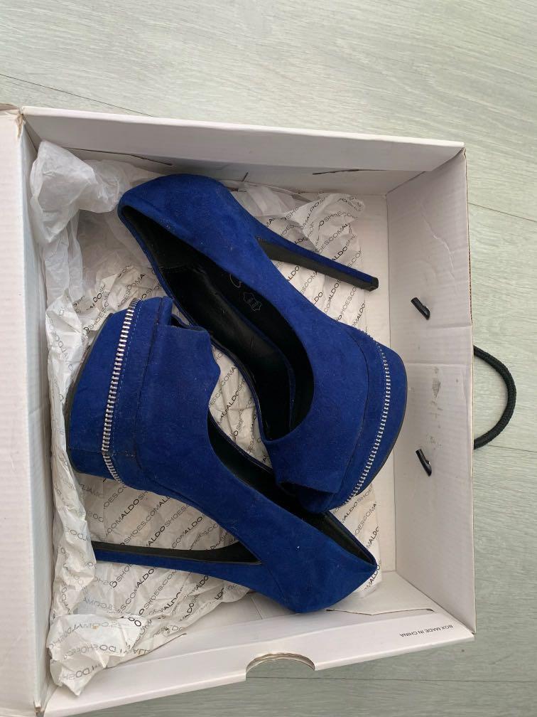 aldo blue heels
