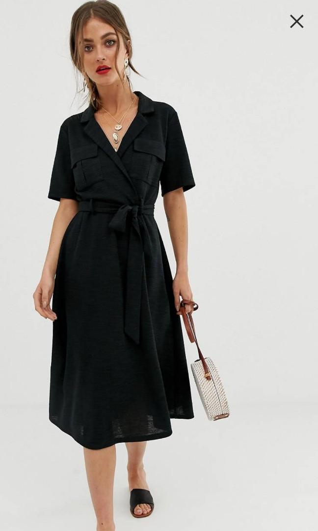 Midi belted shirt dress Clearance