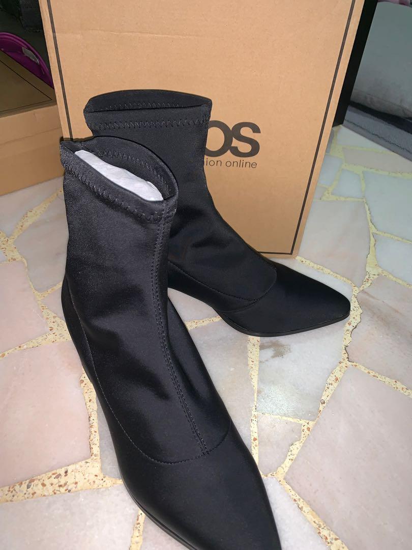 asos design rally heeled sock boots