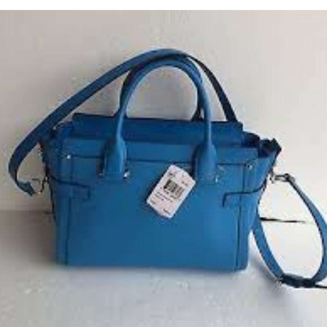 blue satchel purse