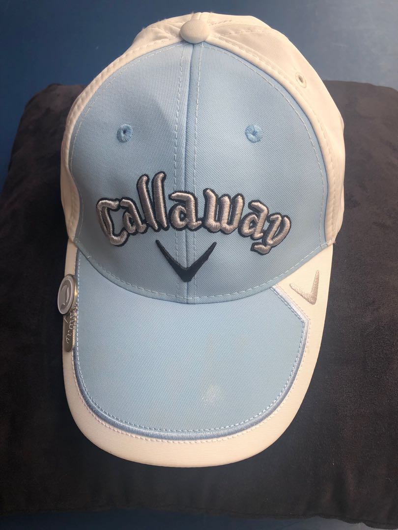 Callaway golf hat white, topi golf 