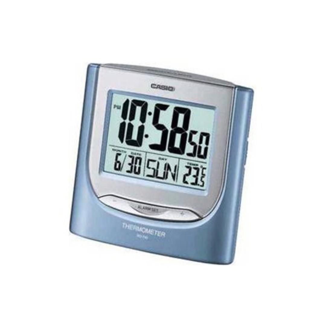 Casio DQ 745 2DF Blue Big Digital Alarm Clock with Thermometer