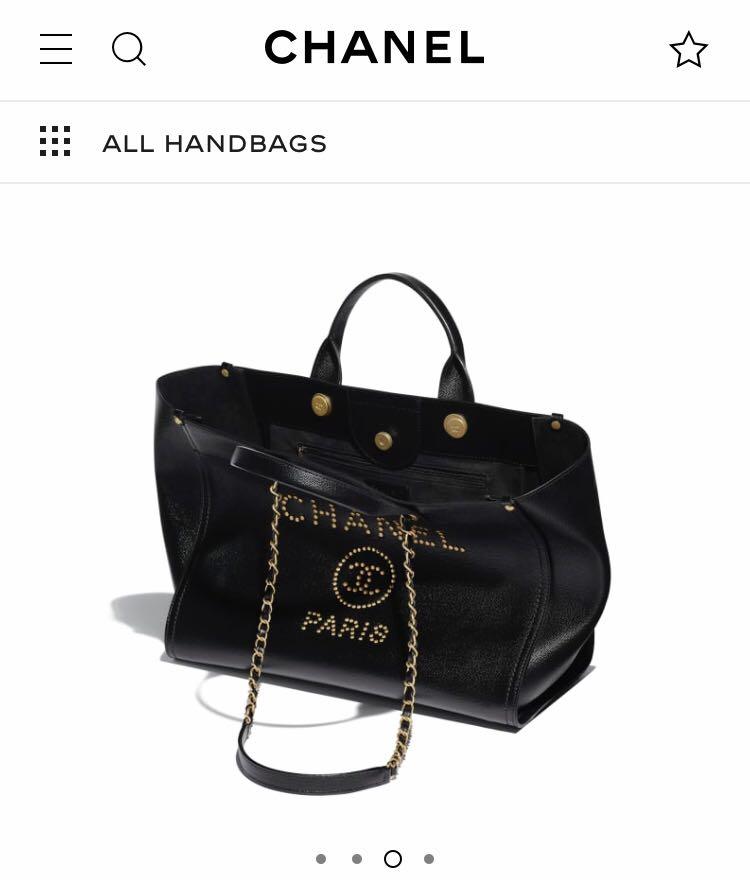 Chanel Deauville Medium 2019 Gold Stud Caviar Black leather shopping tote  “brand new , authentic 100%, Luxury, Bags & Wallets on Carousell