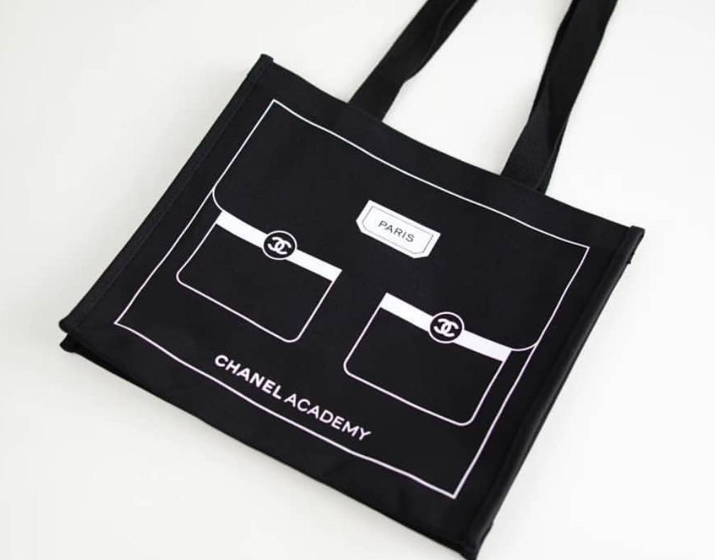 Chanel Vip Gift Black Canvas Tote Bag Women S Fashion Bags Wallets On Carousell
