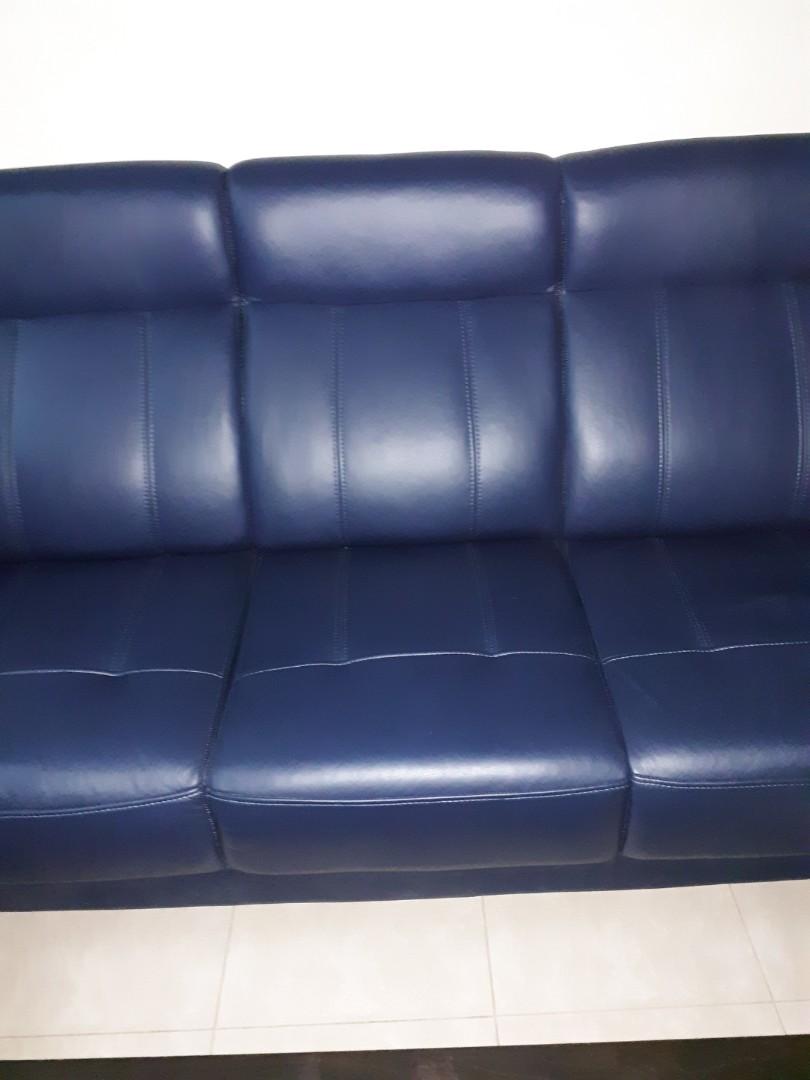 CHEAP As good as new Seahorse leather sofa, Furniture & Home Living