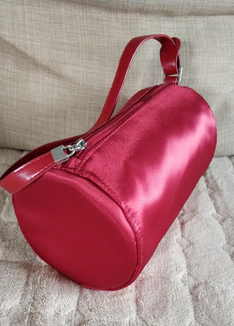 Clinique red satin bag Women s Fashion Bags Wallets Cross