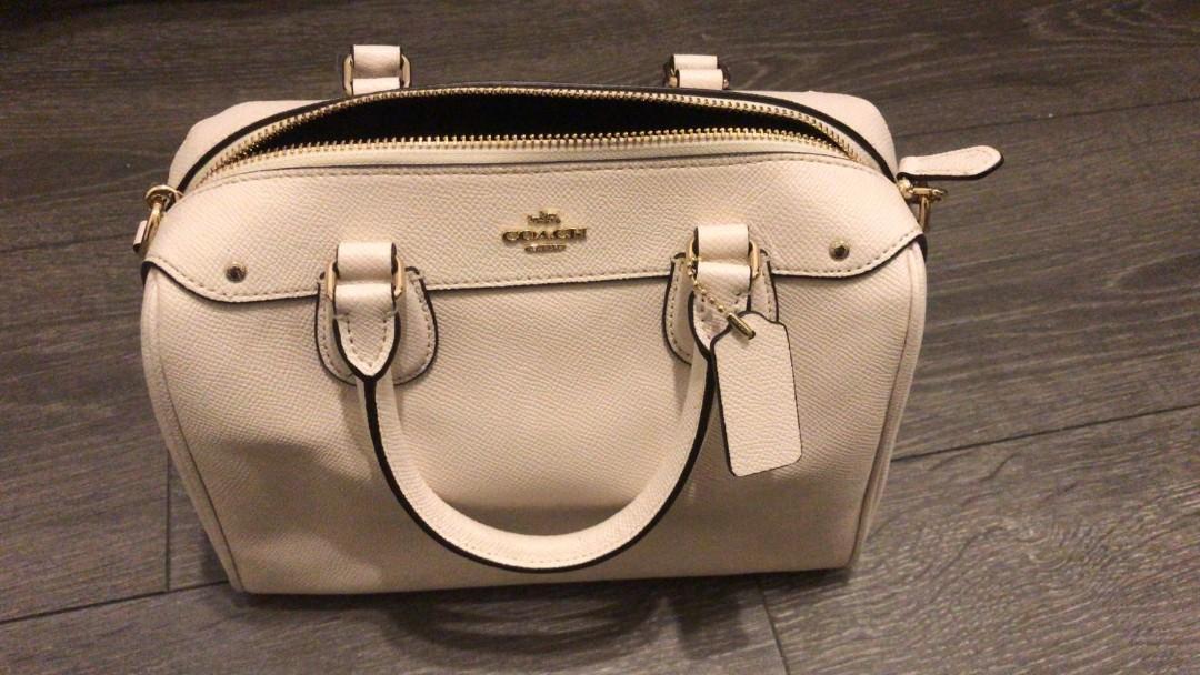 Coach, Bags, Coach Mini Bennett Satchel Crossbody Bag Taupe Nude