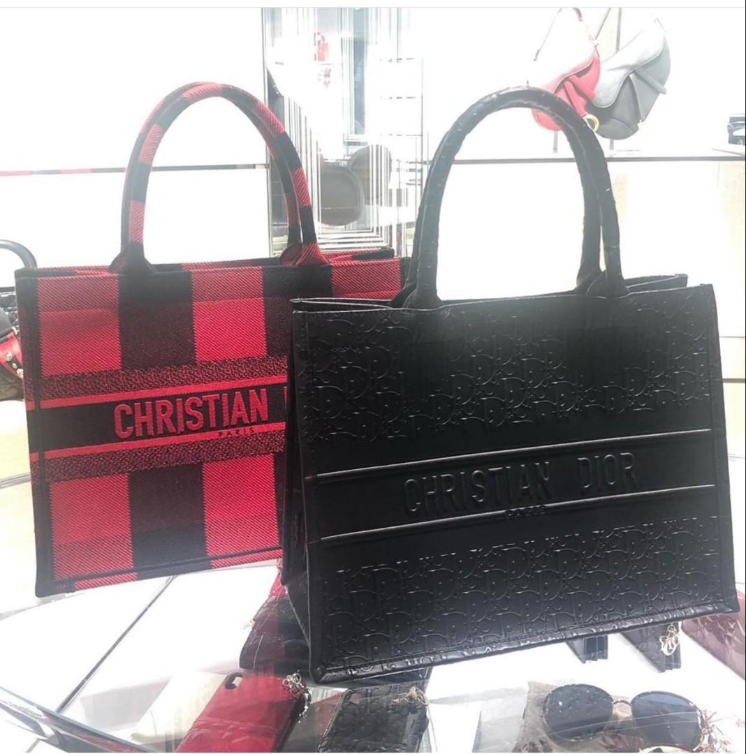 Small dior book tote black 2025 calfskin