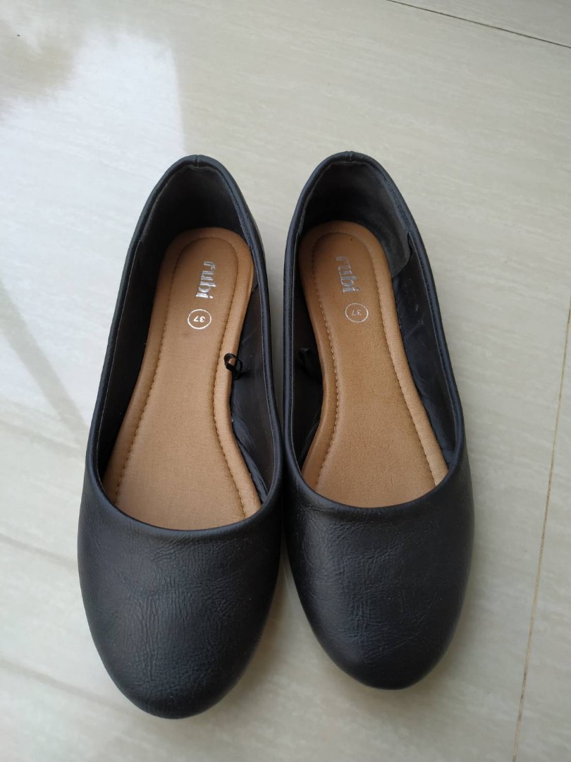 Flatshoes Rubi Hitam Polos Black