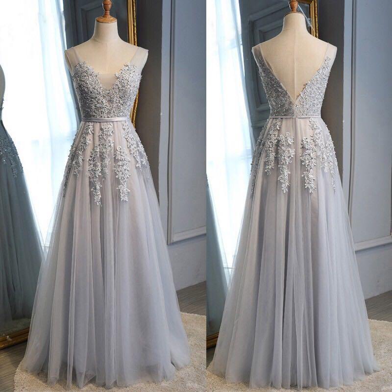 long gown gray