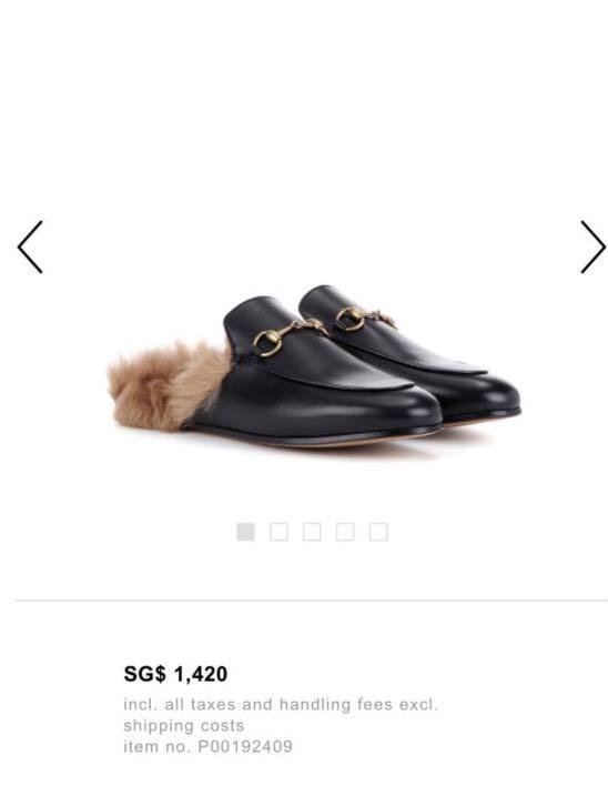 Gucci Princetown with fur, Women's 