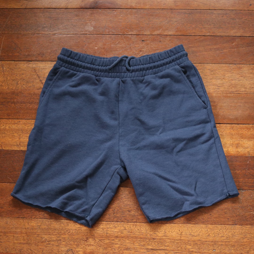H M Raw edge sweatshorts Blue Men s Fashion Bottoms Shorts on Carousell