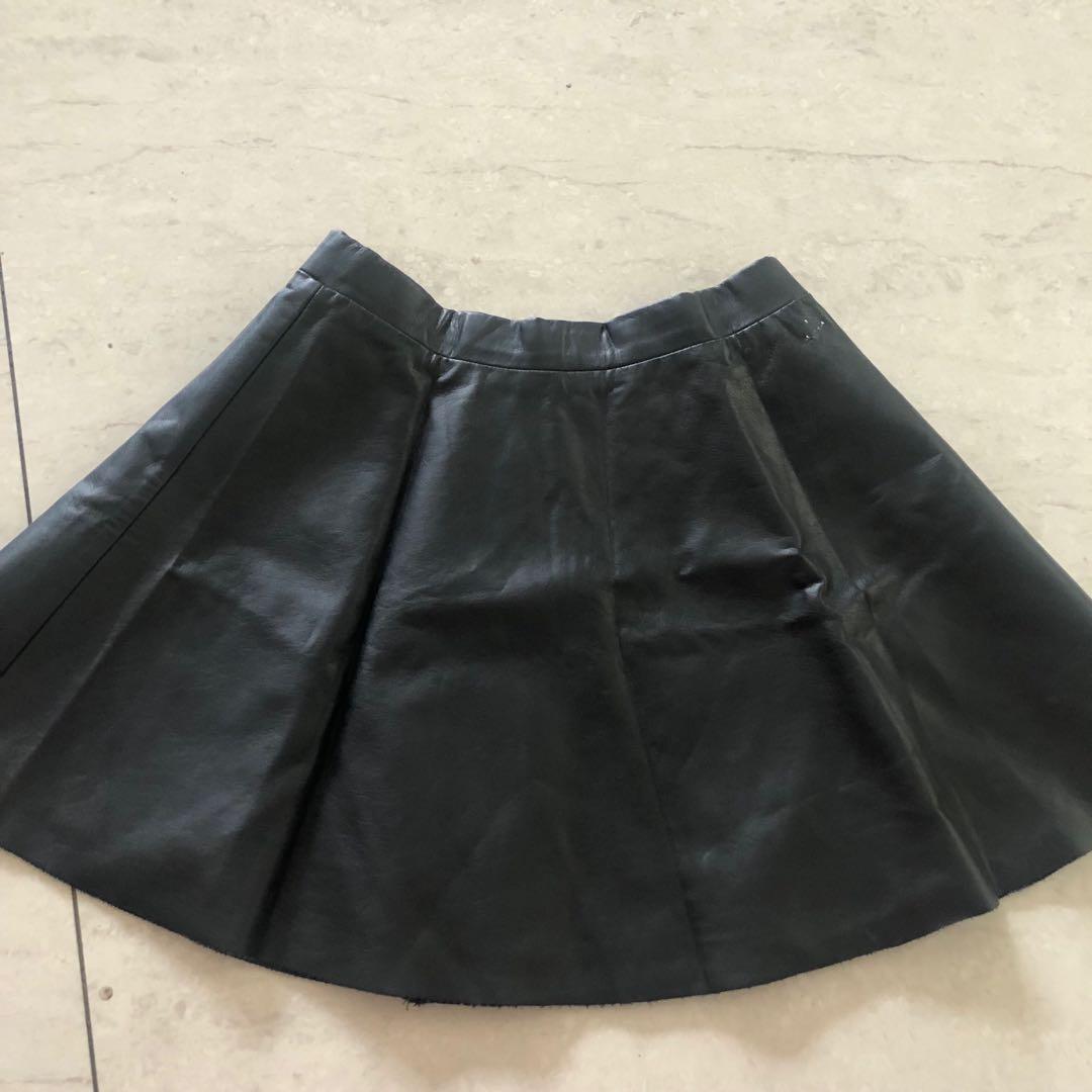 H M Rok Kulit Fesyen Wanita Pakaian Wanita Gaun Rok Di Carousell