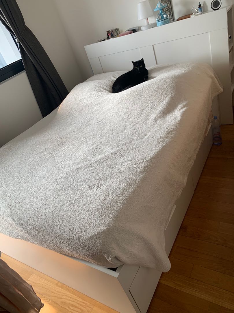 Ikea Brimnes Bed 150x200 Lonset With Headboard Furniture Beds Mattresses On Carousell
