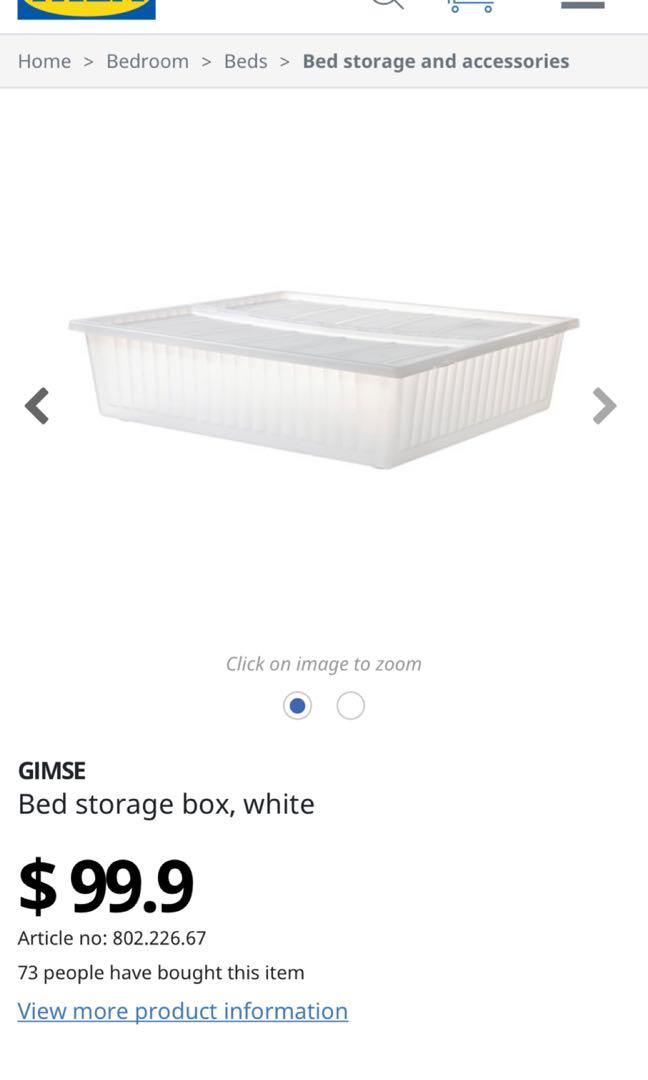 IKEA GIMSE Under Bed Storage Drawer, 傢俬＆家居, 傢俬, 書櫃、櫃子及架 Carousell