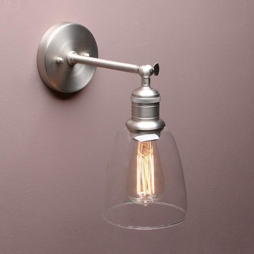 Industrial Wall Sconce Yosoan Vintage Clear Glass Shade With Modern Industrial Farmhouse Lighting Fixture For Kitchen Island Bathroom Porch Living Room Hallway Bedroom Hotel Restaurant Chrome Everything Else On Carousell