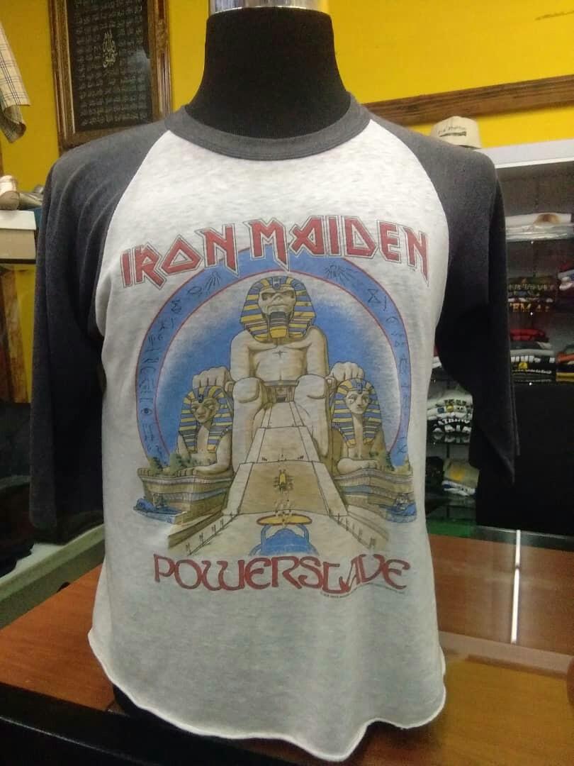 Iron Maiden Power Slave Tour Tshirt 1984 Authentic, Men's Fashion, Tops ...