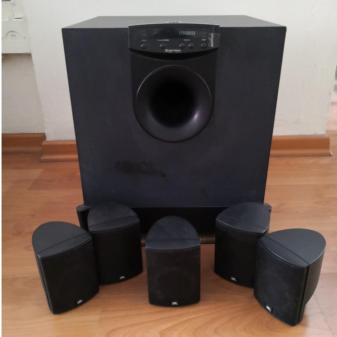 JBL Simply Cinema SUB300 Home Theater Subwoofer and 5 Speakers