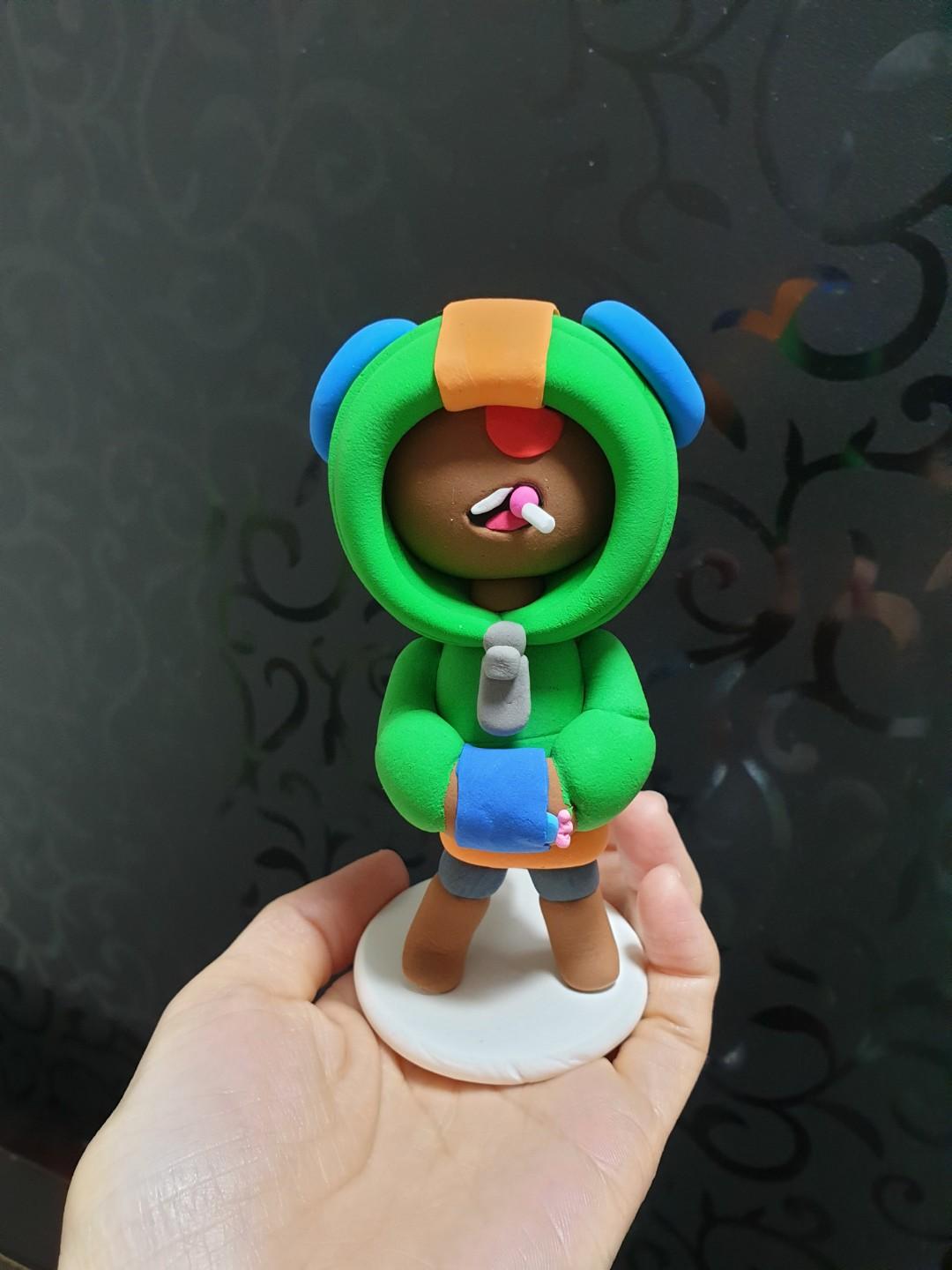 Leon Brawl Stars Cake Topper Air Dry Clay Hobbies Toys Stationery Craft Occasions Party Supplies On Carousell - brawl stars topper cake
