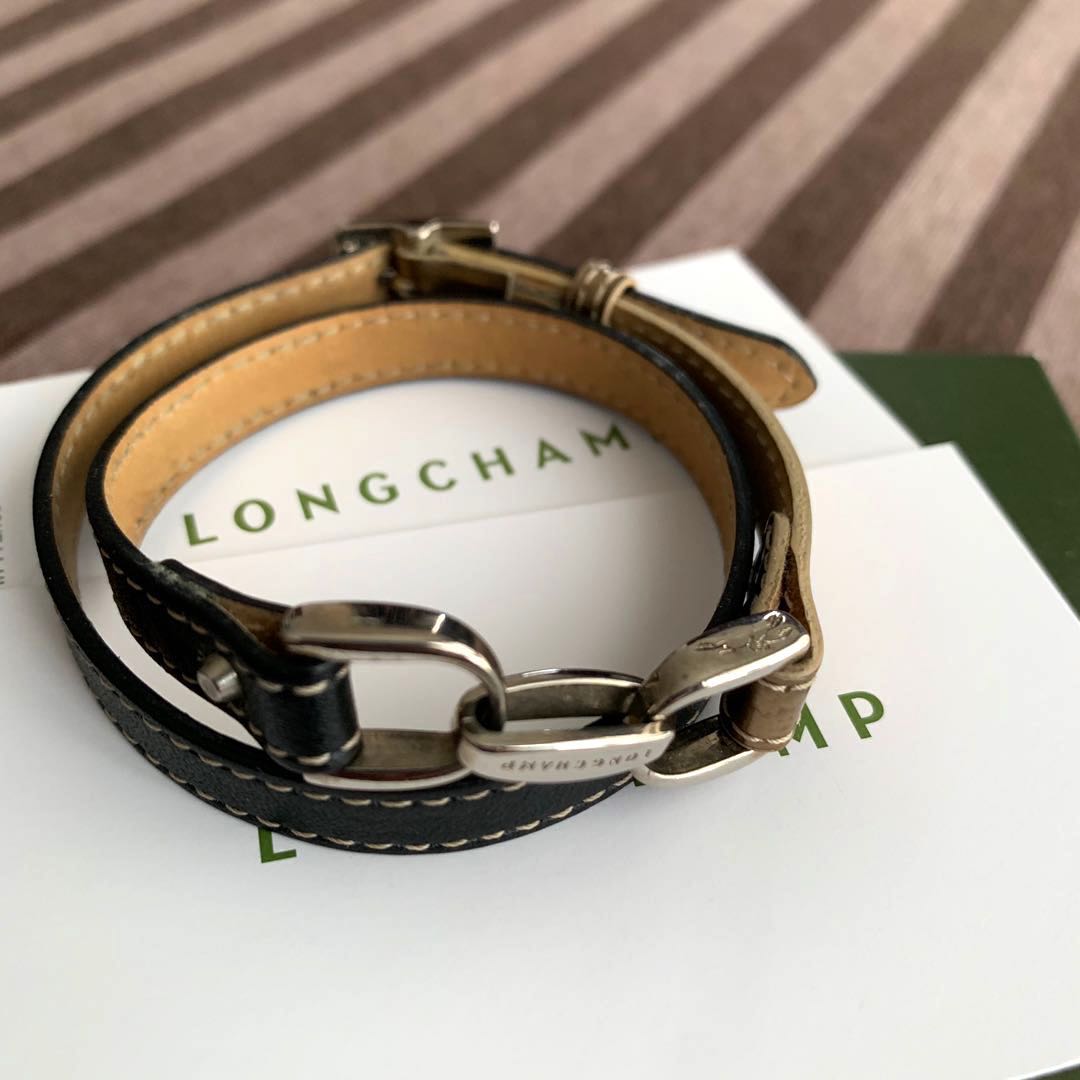 Leather bracelet Longchamp Purple in Leather - 31165821