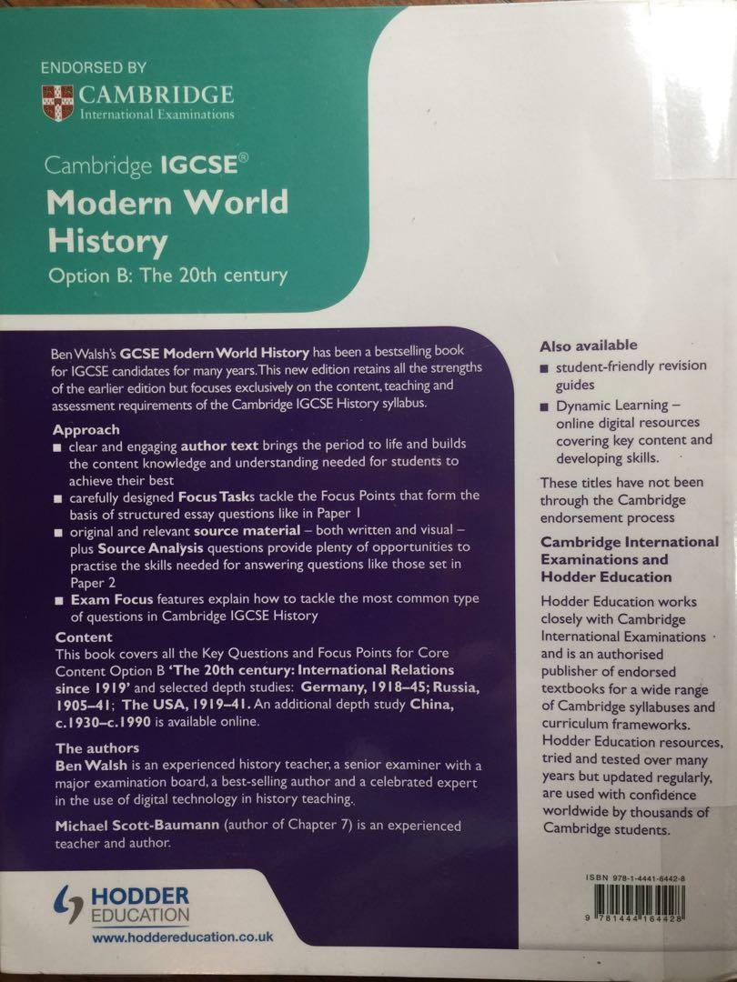 Modern World History Option B The 20th Century by Ben Walsh (Cambridge