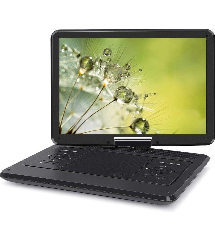 NAVISKAUTO 14" Portable DVD Player with 67 Hours Rechargeable Battery