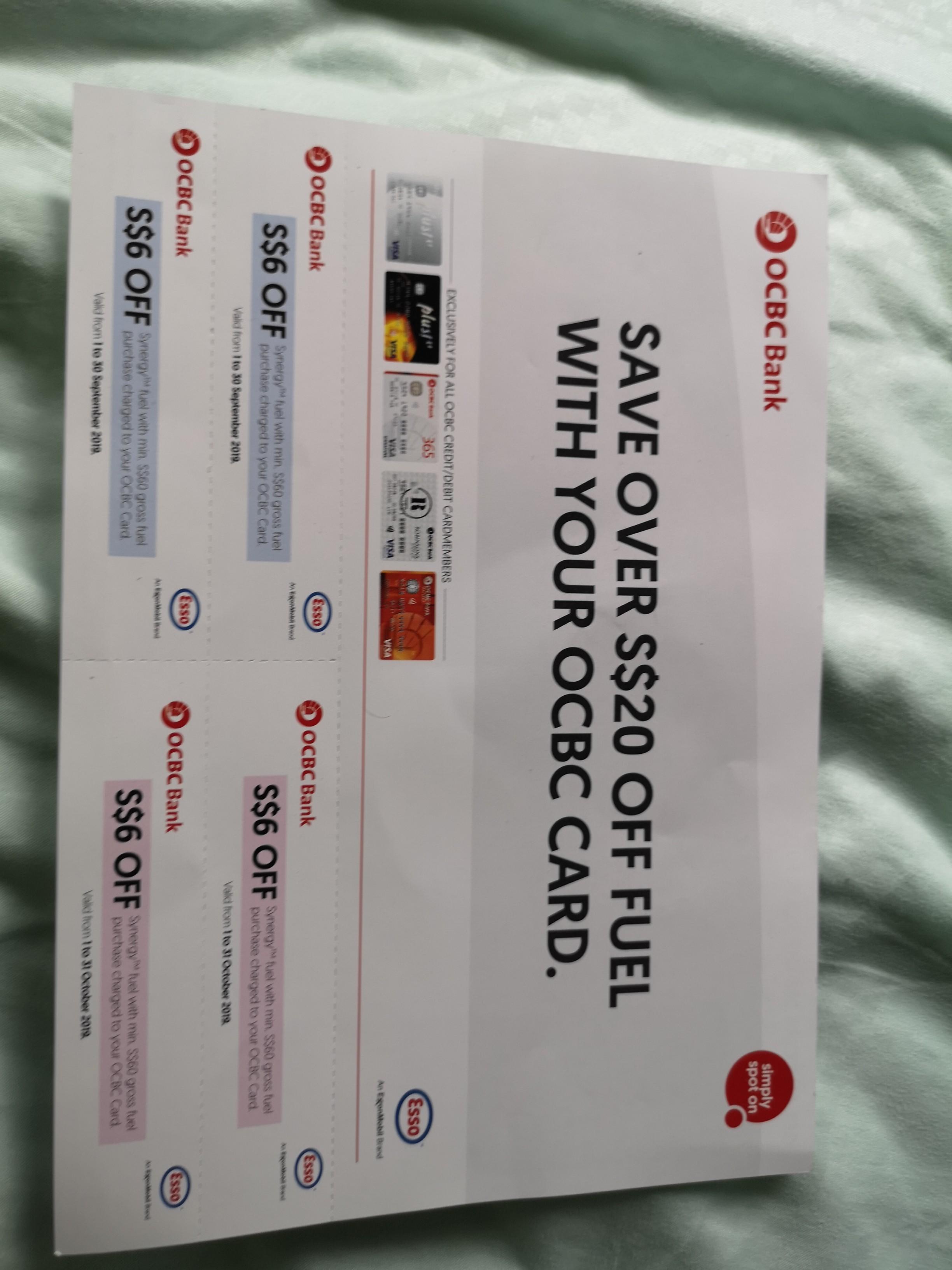 Ocbc Esso Voucher Entertainment Gift Cards Vouchers On Carousell