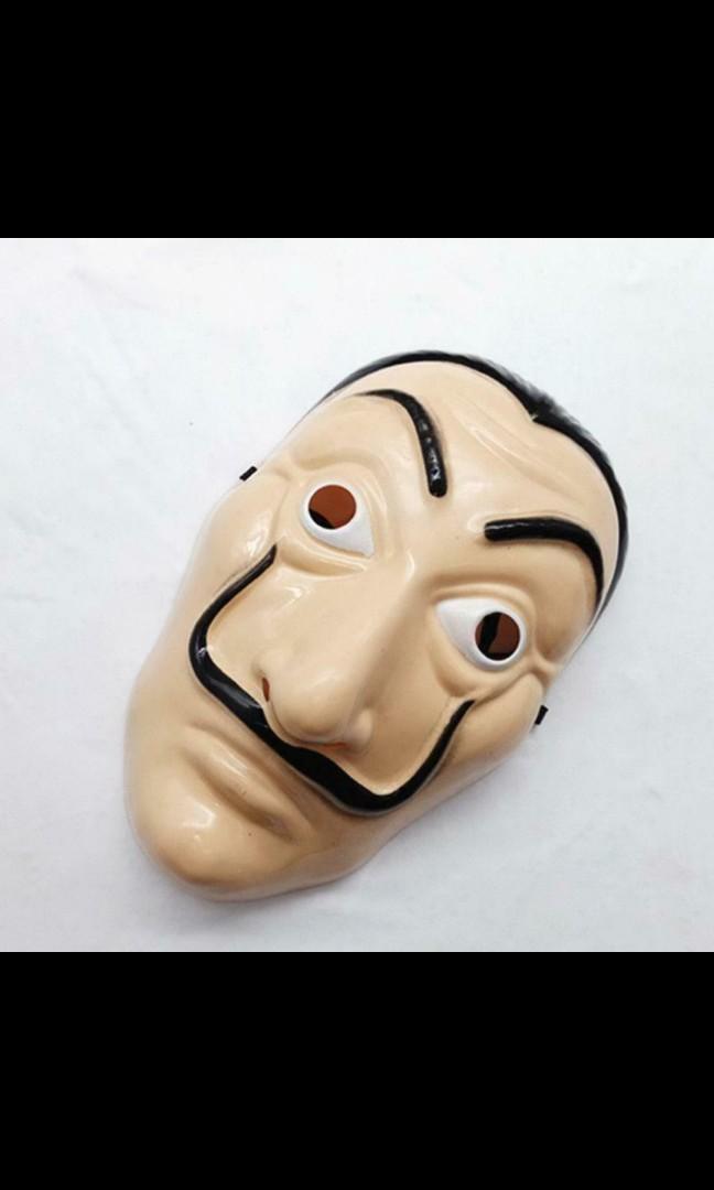 On Hand Money Heist Salvador Dali Mask La Casa De Papel Costume Netflix Toys Games Toys On Carousell - roblox heist suit