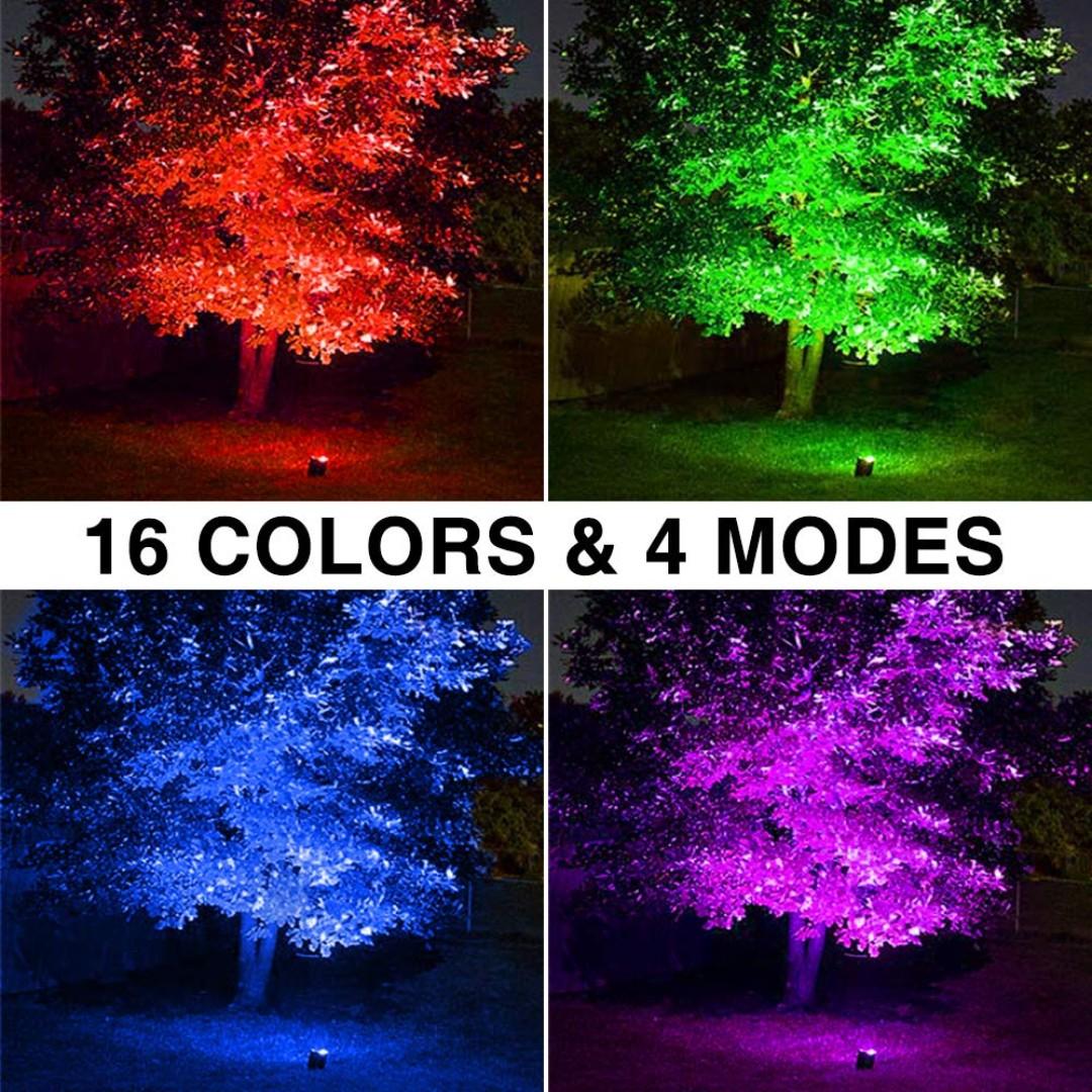 Onforu Pack 60W RGB LED Flood Lights with Remote Control, IP66 Waterproof  Dimmable Color Changing Floodlight, 16 Colors Modes Wall Washer Light,  Outdoor Indoor Decorative Garden Landscape Lighting, Car Accessories,