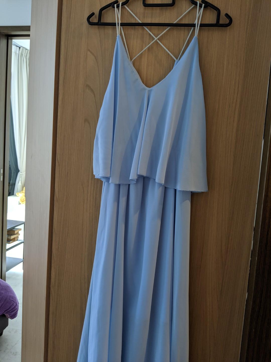pastel blue maxi dress