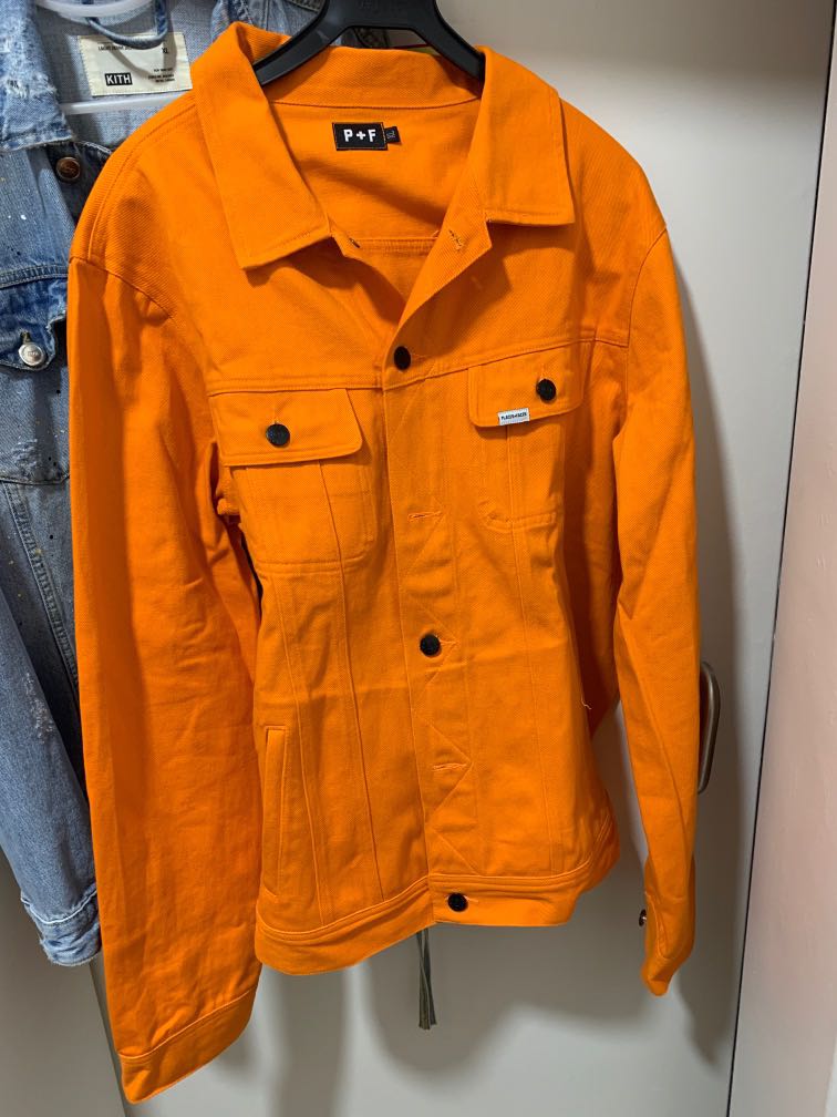 Places + Faces Orange Denim Jacket, Men