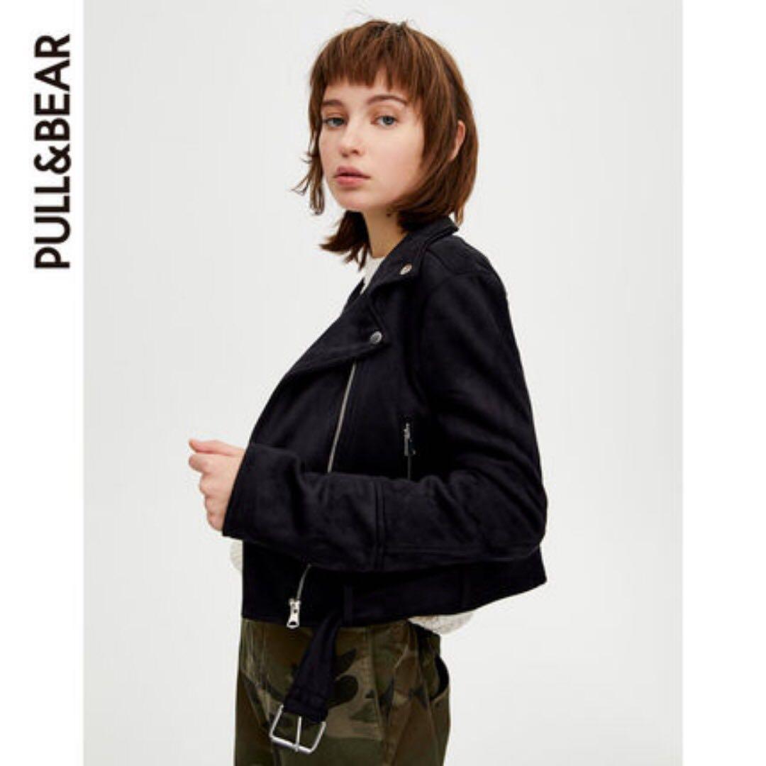 Pull and bear faux suede biker jacket cheap