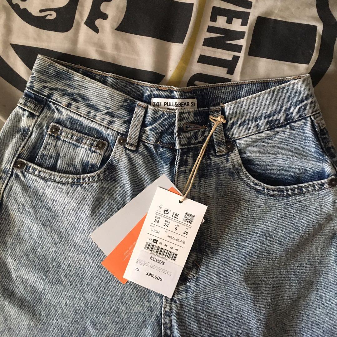 Pull\u0026Bear Basic Mom Jeans, Fesyen 