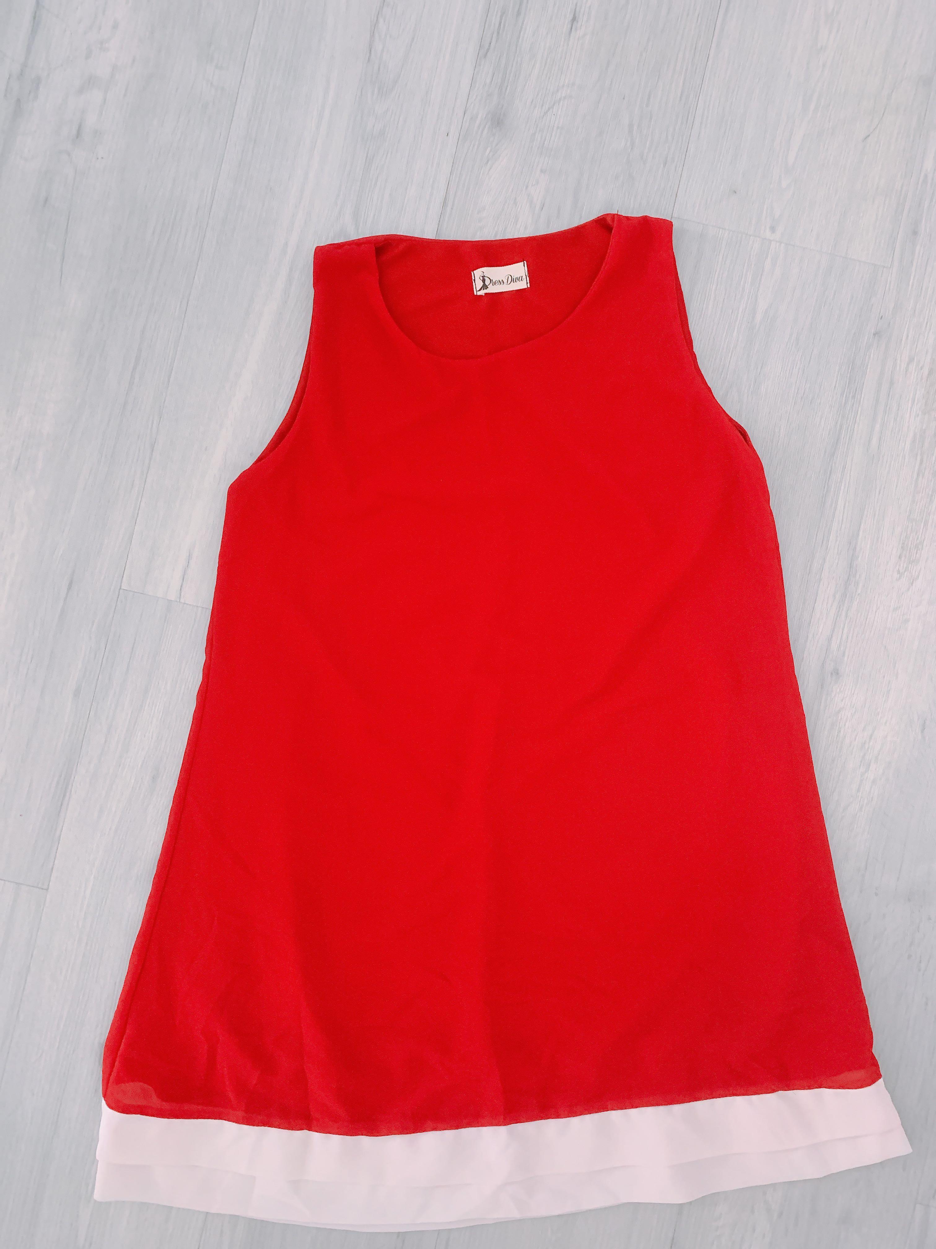 White top hotsell red bottom dress