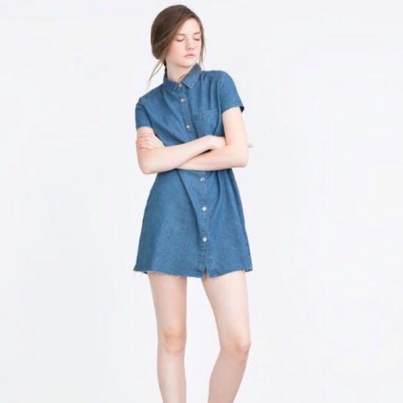 zara trafaluc denim dress
