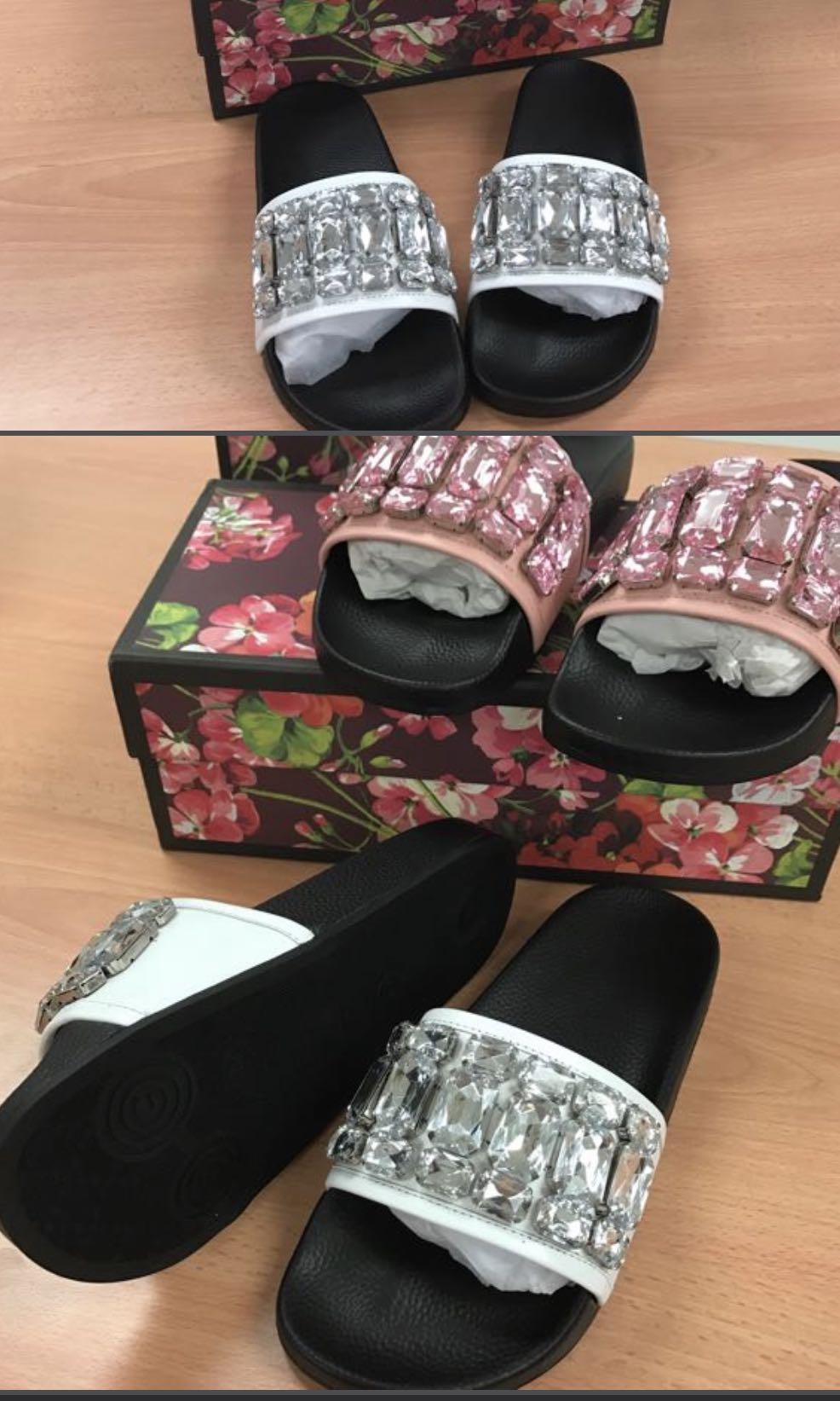 bling gucci slides