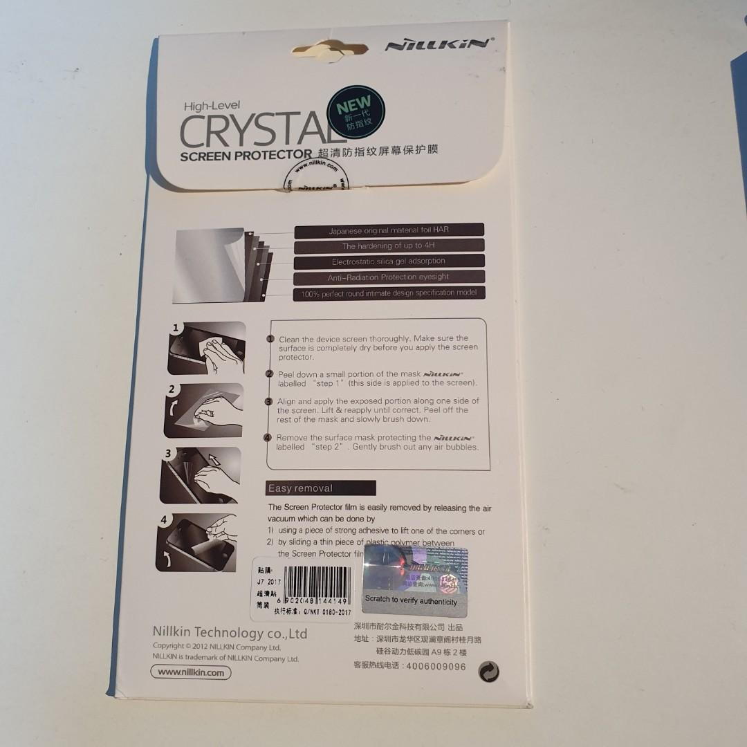 Screen Protector (Category: Cases & Sleeves) located in Singapore. Submitted by tmchang0615 (Listing ID 251605468, Image 2). Description: Screen Protector for Samsung J7 Pro High Quality Film Free Gift : Iring x 1.