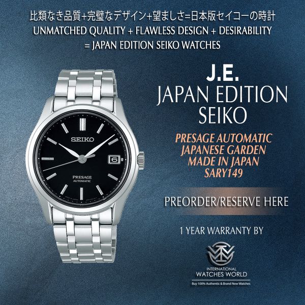 SEIKO JAPAN EDITION PRESAGE AUTOMATIC BLACK JAPANESE GARDEN MADE IN JAPAN  SARY149, Mobile Phones & Gadgets, Wearables & Smart Watches on Carousell