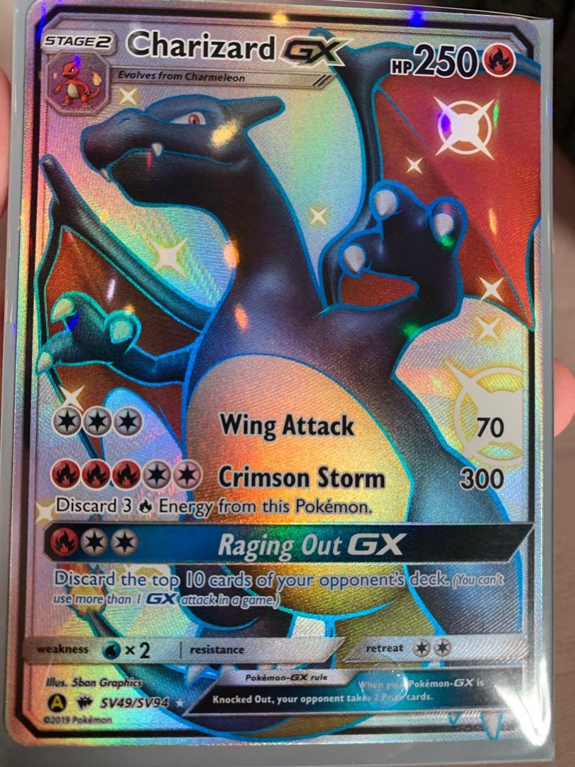 Shiny Charizard Gx Pokemon Card Hidden Fates Toys Games Board Games Cards On Carousell