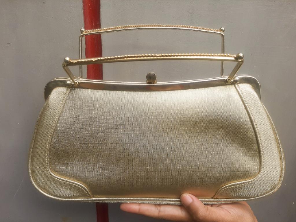 Tas Dompet Mewah Wanita Untuk Pesta Warna Kuning Emas